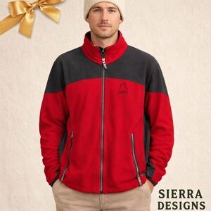 Sierra Designs Red Black Full Zip Performance Jacket